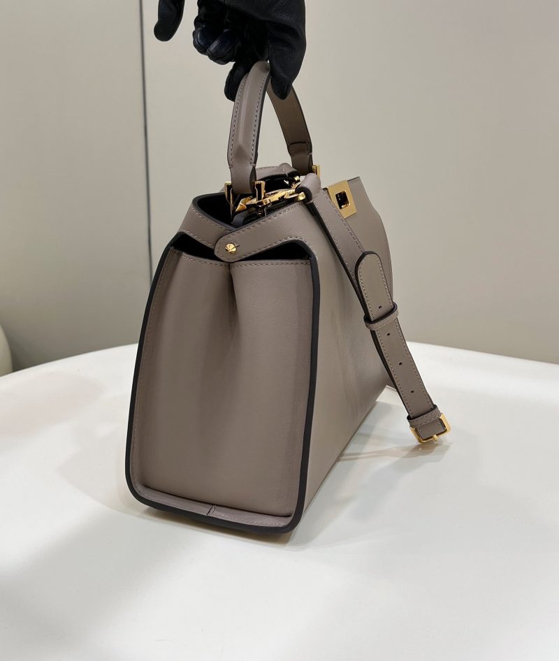 FendiI PEEKABOO 27 IN CAMEL BROWN CALFSKIN WITH GOLD HARDWARE