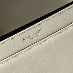YSL Solferino Small Satchel Bag White Gold Calfskin 339446