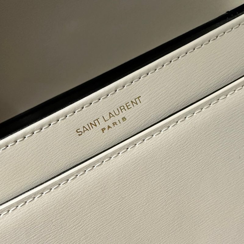 YSL Solferino Small Satchel Bag White Gold Calfskin 339446