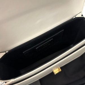 YSL Solferino Small Satchel Bag White Gold Calfskin 339446