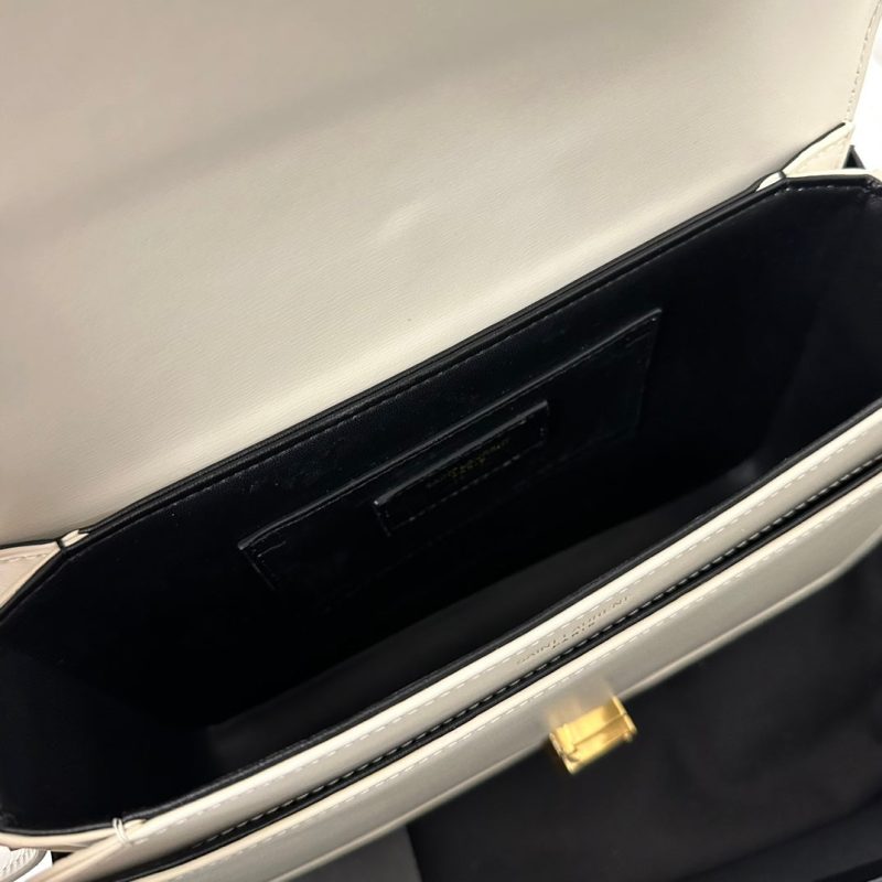 YSL Solferino Small Satchel Bag White Gold Calfskin 339446