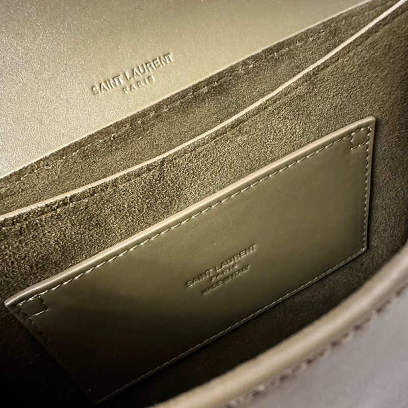 SL Kaia Small Satchel in green smooth leather