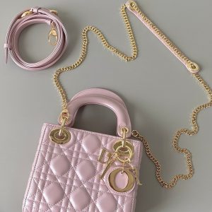 MINI LADY 17 MY ABC POWDER PINK LAMBSKIN