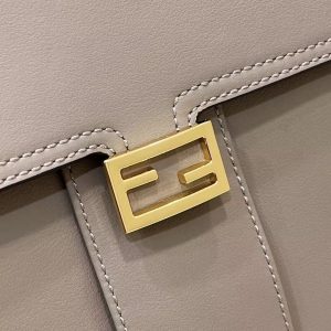 FendiI PEEKABOO 33 BAG IN KHAKI CALFSKIN WITH STRAP GOLD HARDWARE