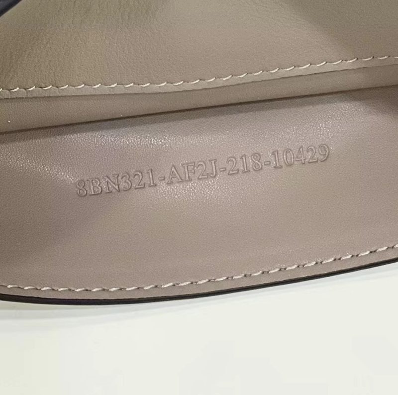 FendiI PEEKABOO 33 BAG IN KHAKI CALFSKIN WITH STRAP GOLD HARDWARE