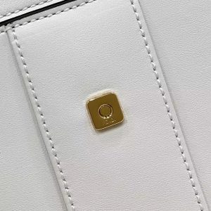 FendiI PEEKABOO 33 BAG IN WHITE CALFSKIN WITH STRAP GOLD HARDWARE