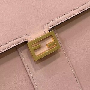 FendiI PEEKABOO 33 BAG IN LIGHT PINK CALFSKIN WITH STRAP GOLD HARDWARE
