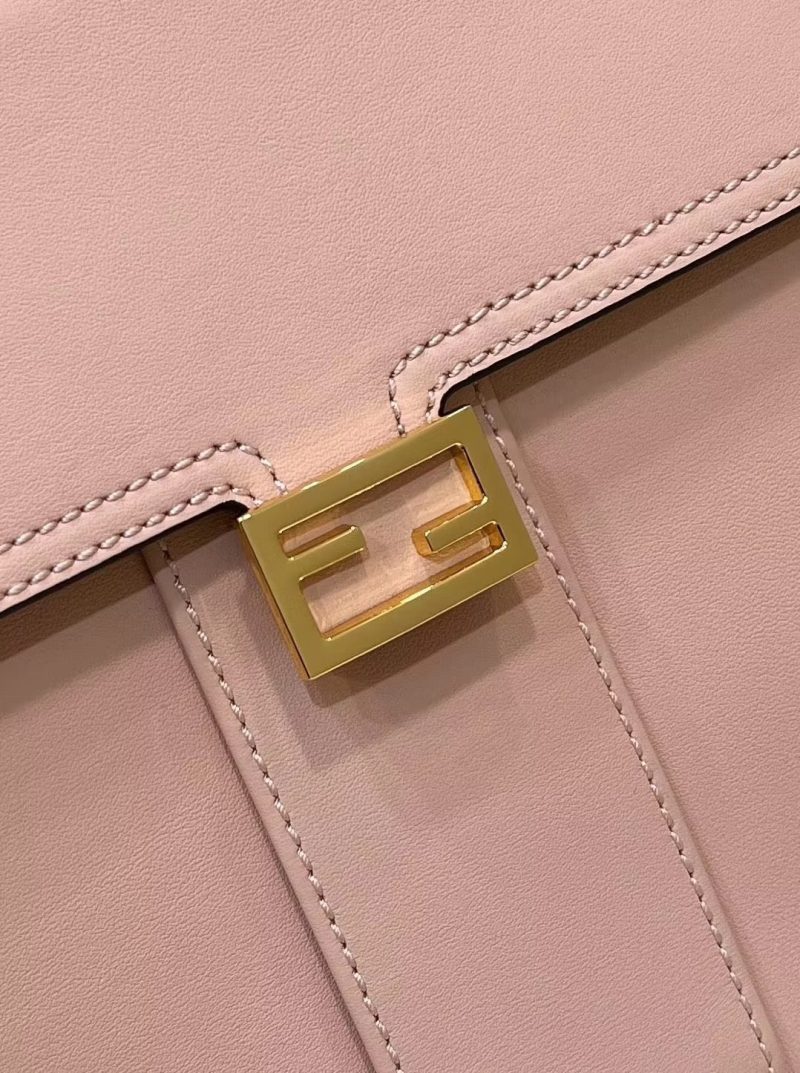 FendiI PEEKABOO 33 BAG IN LIGHT PINK CALFSKIN WITH STRAP GOLD HARDWARE