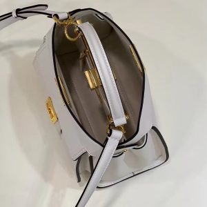 FendiI PEEKABOO MINI 23 BAG IN WHITE CALFSKIN WITH GOLD HARDWARE