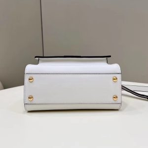 FendiI PEEKABOO MINI 23 BAG IN WHITE CALFSKIN WITH GOLD HARDWARE