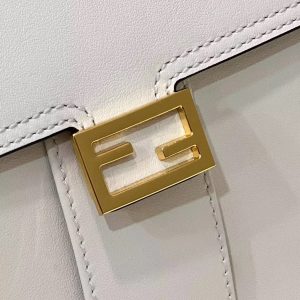 FendiI PEEKABOO MINI 23 BAG IN WHITE CALFSKIN WITH GOLD HARDWARE