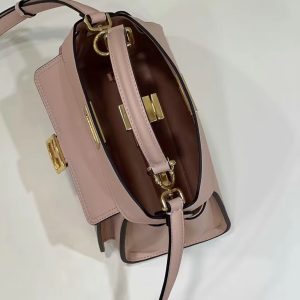 FendiI PEEKABOO MINI 23 BAG IN LIGHT PINK CALFSKIN WITH GOLD HARDWARE