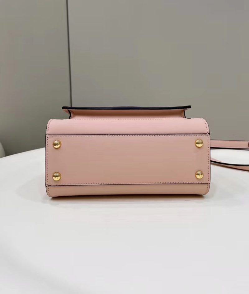 FendiI PEEKABOO MINI 23 BAG IN LIGHT PINK CALFSKIN WITH GOLD HARDWARE