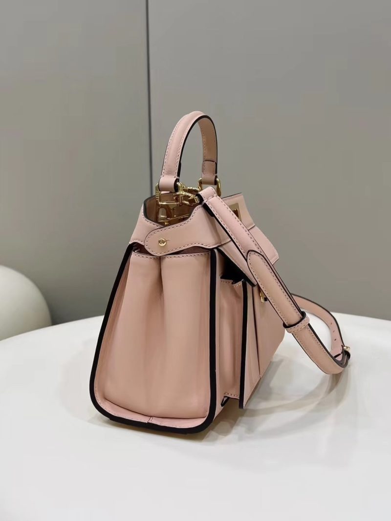 FendiI PEEKABOO MINI 23 BAG IN LIGHT PINK CALFSKIN WITH GOLD HARDWARE