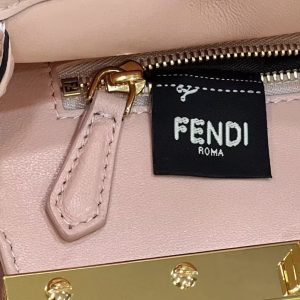 FendiI PEEKABOO MINI 23 BAG IN LIGHT PINK CALFSKIN WITH GOLD HARDWARE