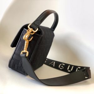 Fendi Baguette Black Canvas Bag 27 with FF Embroidery Ghw
