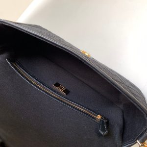 Fendi Baguette Black Canvas Bag 27 with FF Embroidery Ghw