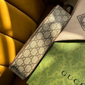 OPHIDIA GG SMALL 25 HANDBAG BEIGE AND EBONY SUPREME CANVAS