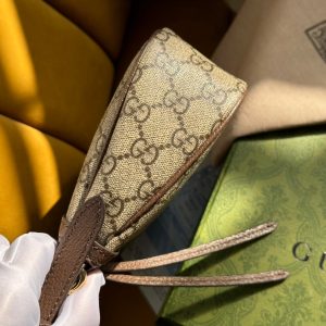 OPHIDIA GG SMALL 25 HANDBAG BEIGE AND EBONY SUPREME CANVAS