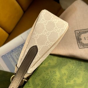 OPHIDIA GG SMALL 25 HANDBAG BEIGE AND WHITE SUPREME CANVAS