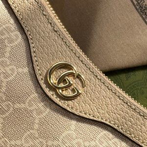 OPHIDIA GG SMALL 25 HANDBAG BEIGE AND WHITE SUPREME CANVAS