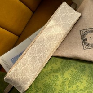 OPHIDIA GG SMALL 25 HANDBAG BEIGE AND WHITE SUPREME CANVAS