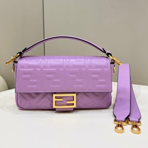 20221228_i1672213730_9522_0_jpg_5a4a62cf-8645-4bec-a8d7-fa92ada7e7ac BAGUETTE WITH FF MOTIF 27 IN MAUVE PURPLE SOFT LAMBSKIN GOLD HARDWARE