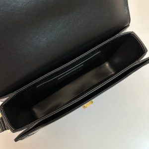 YSL Solferino Small Satchel Bag Black Gold Patent Leather 339430