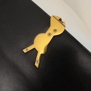 YSL Solferino Small Satchel Bag Black Gold Patent Leather 339430