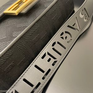 20230114_i1673680774_5884_0_jpg FendiI 26 BAGUETTE BLACK NAPPA LEATHER BAG WITH GOLD HARDWARE