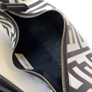 FendiIGRAPHY SMALL 29 IN WHITE MIX BLACK SMOOTH CALFSKIN SILVER HARDWARE