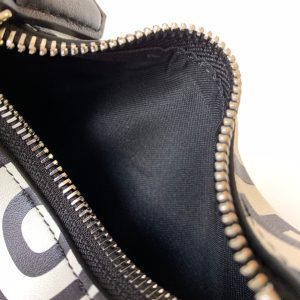 FendiIGRAPHY MINI 16 IN WHITE MIX BLACK SMOOTH CALFSKIN SILVER HARDWARE