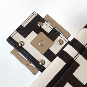 Fendi Roma & Marc Jacobs 27 Bag Black White Leather Shw