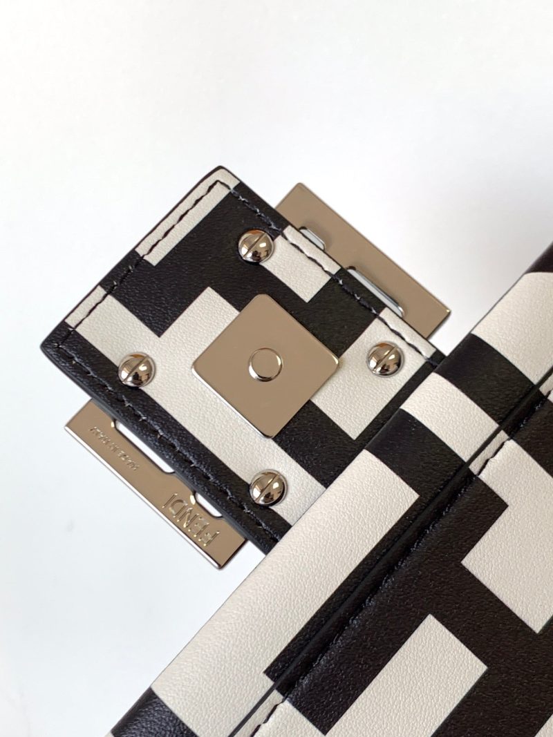 Fendi Roma & Marc Jacobs 27 Bag Black White Leather Shw