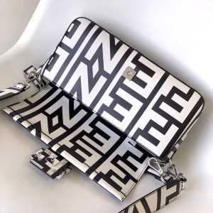 Fendi Roma & Marc Jacobs 27 Bag Black White Leather Shw