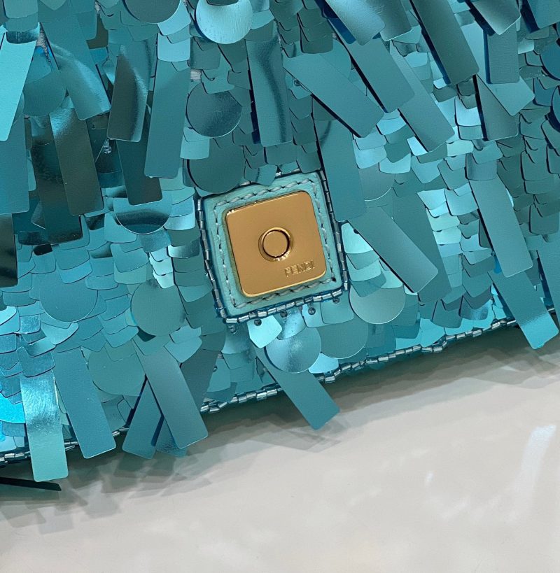 20230219_i1676802242_8268_4_jpg BAGUETTE MINI 19 IN BRIGHT TURQUOISE SEQUINS GOLD HARDWARE