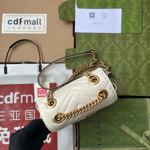 gg marmont mini 18cm white calfskin gold hardware