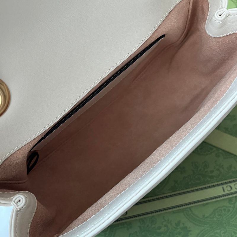 gg marmont mini 18cm white calfskin gold hardware