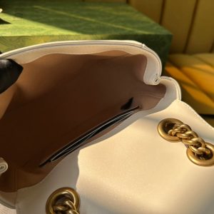 GG MARMONT MINI 18 HANDBAG IN WHITE CALFSKIN