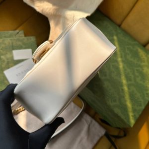 GG MARMONT MINI 18 HANDBAG IN WHITE CALFSKIN