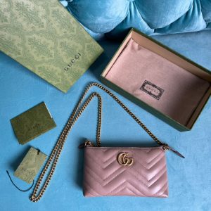 GG MARMONT MINI 22 HANDBAG IN LIGHT PURPLE CALFSKIN