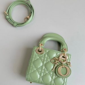 MICRO LADY 12 BAG IN LIGHT GREEN LAMBSKIN