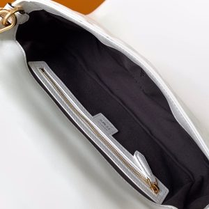 Fendi Baguette 27 Bag With FF Motif White Leather Ghw