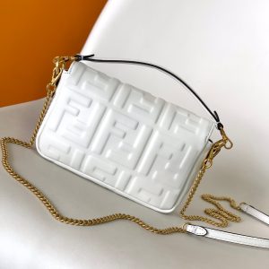 20230314_i1678773384_1339_1_jpg_8d9e426c-e450-4f7d-943a-c75e9df66eb4 Mini Baguette Bag 20 With FF Motif White Leather Ghw