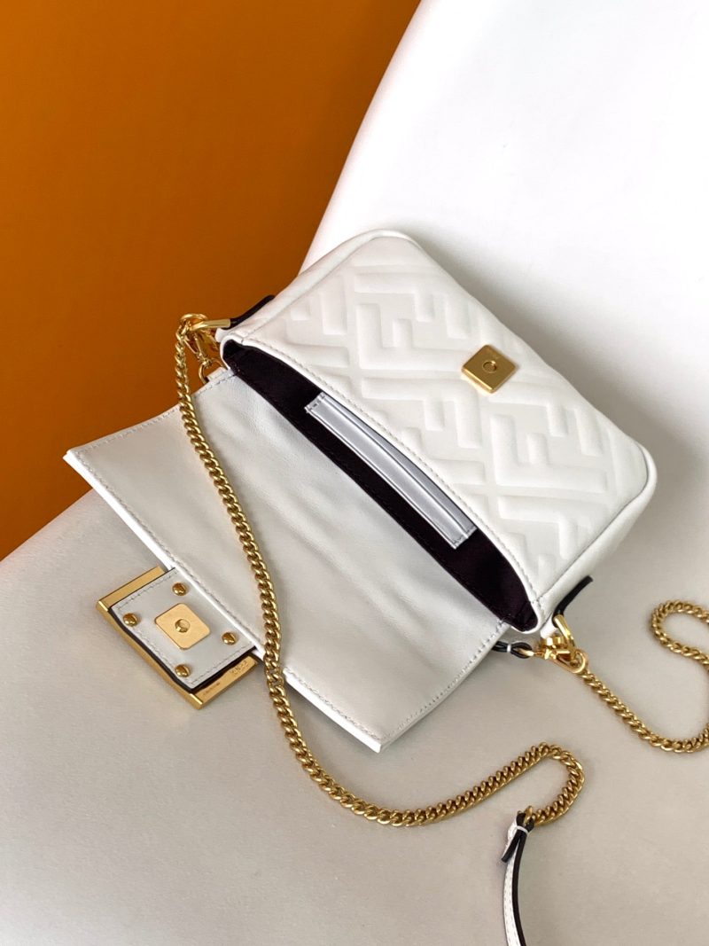 20230314_i1678773384_6759_4_jpg_bcadcf85-9cf4-414a-a2ba-ec6131fdfb8f Mini Baguette Bag 20 With FF Motif White Leather Ghw