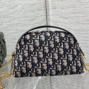 small 30 montaigne 21cm aphrodite pouch blue oblique embroidery