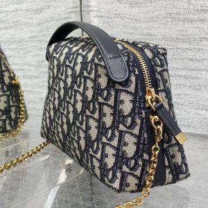 small 30 montaigne 21cm aphrodite pouch blue oblique embroidery