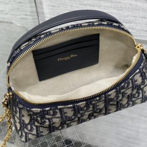 small 30 montaigne 21cm aphrodite pouch blue oblique embroidery