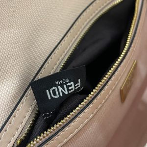 FendiI 26 BAGUETTE LIGHT PINK NAPPA LEATHER BAG WITH GOLD HARDWARE