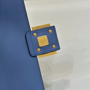 Baguette 27cm Blue Lambskin Gold Hardware